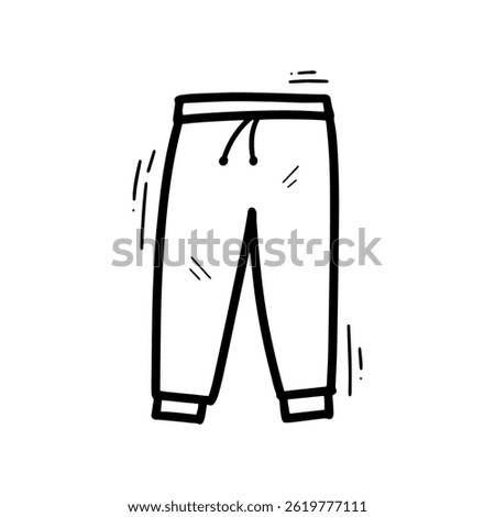 Hand Drawn Training Pants Illustration. Doodle Vector. Isolated on White Background - EPS 10 Vector