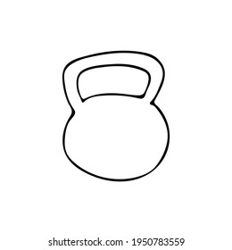 Handgezeichnete Gewichtsgrafik in Vektorgrafik. Doodle Training Gewicht Symbol in Vektorgrafik. Dumbell-Dodle-Illustration