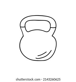Hand drawn training weight illustration in vector. Doodle training weight icon in vector. Dumbbell doodle illustration