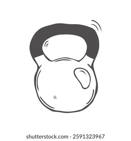 Hand drawn training weight illustration in vector. Doodle training weight icon in vector. Dumbbell doodle