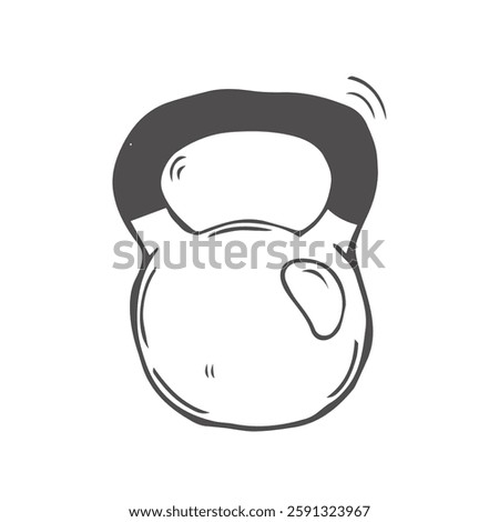 Hand drawn training weight illustration in vector. Doodle training weight icon in vector. Dumbbell doodle