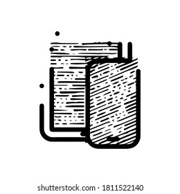 Hand Drawn transfer phone tablet icon vector illustration isolated on white background