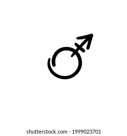 Hand drawn transgender symbol. Simple vector icon