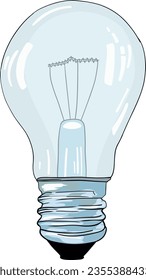 Hand drawn transparent carrtoon style light bulb