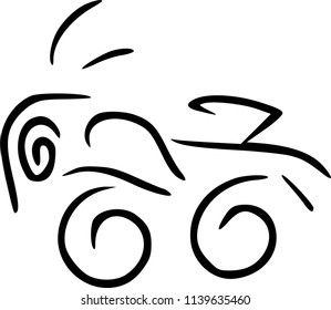Hand drawn transport vector seamless pattern. Doodle, objects isolated. Motorcycle