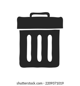 Hand drawn Trash bin vector illustration