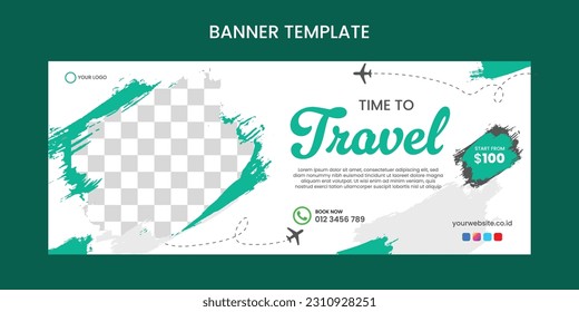 Hand drawn travel agency banner design