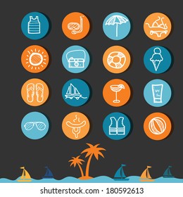 Hand drawn travel icon, vacation, trip