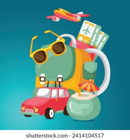 Hand drawn travel illustration design. Vector design