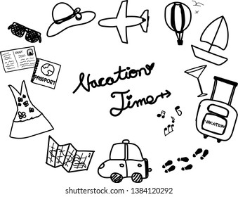 Hand drawn travel item vector - vacation doodle