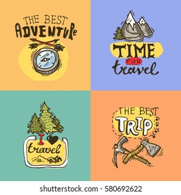 Hand drawn travel lettering. Drawing by hand. Typography illustration. 