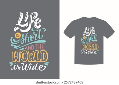 hand drawn travel lettering t shirt design