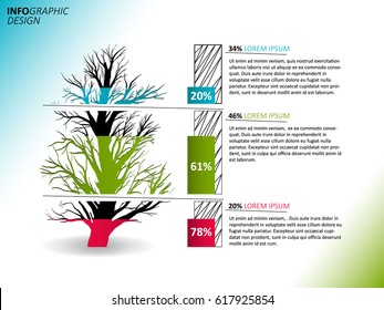 Hand drawn tree - background and infographics with place for text