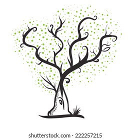 Hand drawn tree in cartoon style for your design