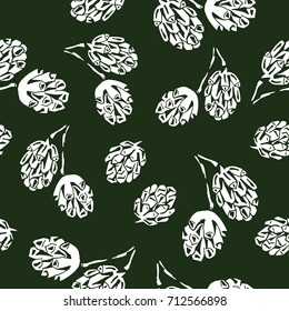 Hand drawn tree cone seamless pattern. Element for your designs - wrapping paper, wallpaper, greeting and congratulation card, new year and christmas card, textile and fabric print.