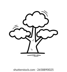 Ilustración de árbol dibujado a mano. Vector Doodle. Aislado sobre fondo blanco - Vector EPS 10