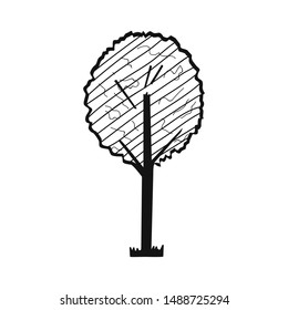 Hand drawn Tree isolated on a white. Sketch. Vector illustration.