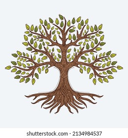 Hand drawn tree life vector, abstract tree vector