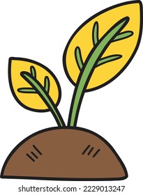 Hand Drawn tree sapling illustration isolated on background