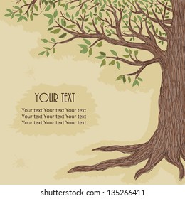 Hand drawn tree with space for text