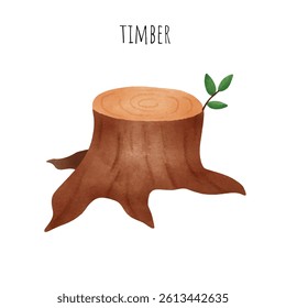 Hand Drawn Tree Stump Illustration