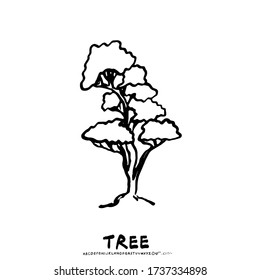 Conjunto de iconos de vector de árbol dibujado a mano. doodle decorativo. bonsai1