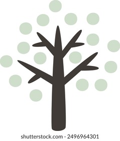 Ilustración vectorial de árbol dibujado a mano