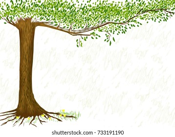 hand drawn tree. Vector isolated illustration. environment day.