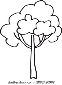 Hand drawn tree vector on a white background