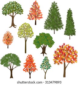 hand drawn trees