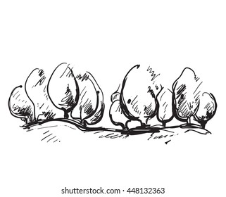 Hand drawn trees