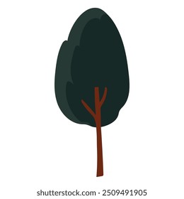 Ilustración de árboles dibujados a mano aislados en blanco