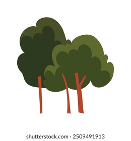 Hand drawn trees illustration isolated on white