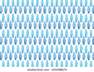 Hand drawn trees seamless patterns, vector background. 