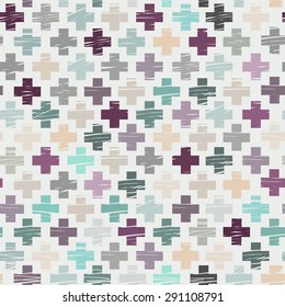 Hand drawn  trend seamless pattern - colorful cross