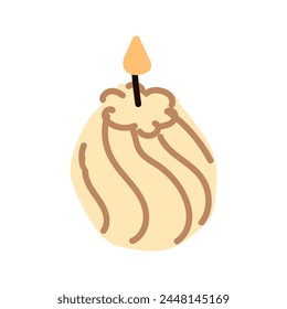 Hand drawn trendy candle. Hand made concept. Can used for banner, label or poster.