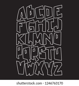 Hand drawn trendy font. Custom handwritten alphabet. Original Letters. Vintage retro hand drawn typeface . Vector illustration.