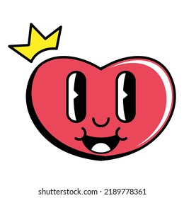 Hand drawn trendy smiling love spider cartoon elements. vintage cartoons