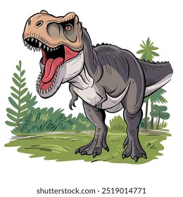 Desenhado à Mão T-Rex Dinossauro Vetor Ilustração