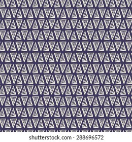 Hand drawn  triangle  Geometric Seamless Pattern. Vector abstract background.
