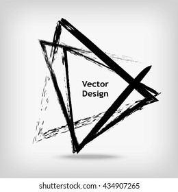Hand drawn triangle shapes.  logo, label, brand design element. 