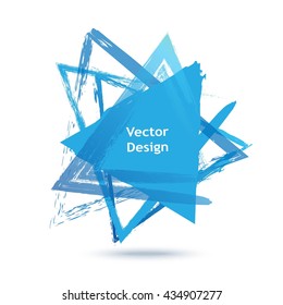 Hand drawn triangle shapes.  logo, label, brand design element. 