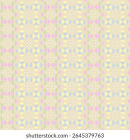 triângulos desenhados à mão e pontos. fundo repetitivo pastel colorido. vetor padrão sem emenda. motivos étnicos tradicionais. arte decorativa popular. amostra de tecido. papel de embrulho. modelo de design têxtil 