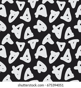 Hand drawn triangular doodle shapes seamless vector pattern. Decorative repeated background for print, textile, t-shirt, fabric, wallpaper, card, poster, home decor, packaging, wrapping, or web use.