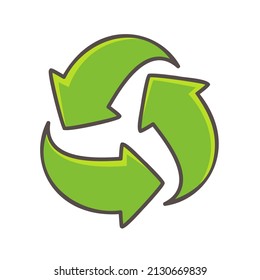 hand drawn triangular swirl arrow recycling concept