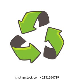 hand drawn triangular swirl arrow recycling concept