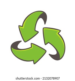 hand drawn triangular swirl arrow recycling concept