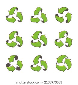 hand drawn triangular swirl arrow recycling concept