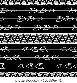 Hand drawn tribal aztec seamless pattern vector. Ready for fashion wrapping and textile print.