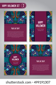 Hand drawn tribal bat in the forest for Happy Halloween card. Vector illustration with oriental ornaments. Doodle art wild nature.